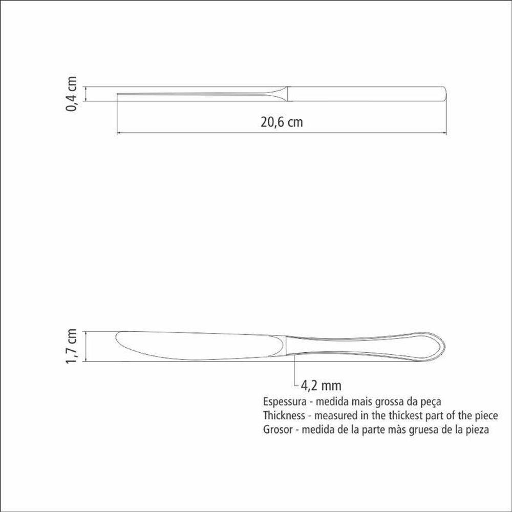 Faca Para Sobremesa Tramontina Italy Em Aço Inox Forjado 4mm - 2