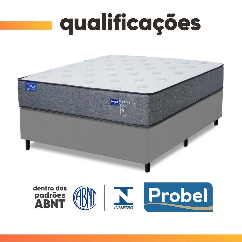 Cama Box Casal Probel Molas Ensacadas 138x188x68 Day Springs A Vácuo Branco/cinza Branco / Cinza - 8