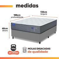 Cama Box Casal Probel Molas Ensacadas 138x188x68 Day Springs A Vácuo Branco/cinza Branco / Cinza