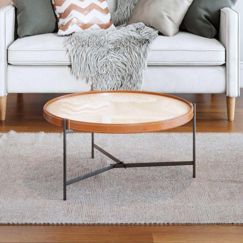 Mesa De Centro Aqua 71 Vidro Off White Com Grafite - Imcal Moveis - 2