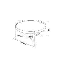 Mesa De Centro Aqua 71 Vidro Off White Com Grafite - Imcal Moveis - 3