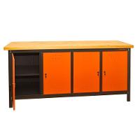 Bancada Profissional Fechada 2,00m Cinza E Laranja Presto - 2