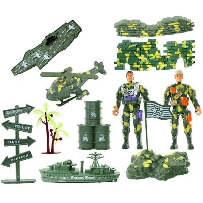 Brinquedos Miniaturas Militares Bonecos Veículos 14 Peças