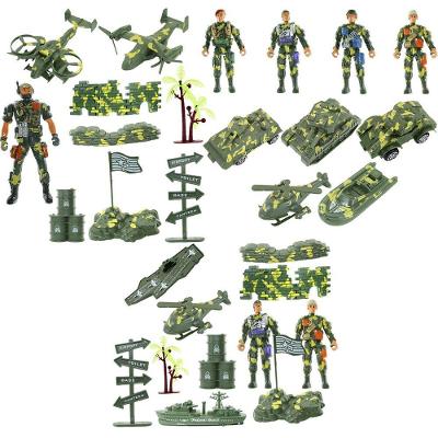 Kit Brinquedos Veículos Militares Soldados Miniatura 35 Pçs