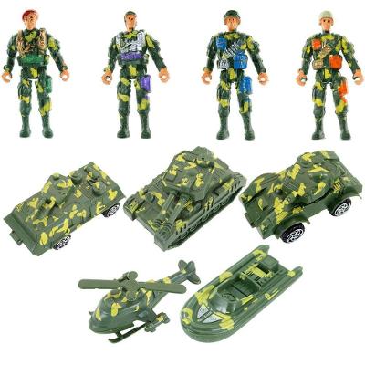 Brinquedos Miniaturas Militares Bonecos Veículos 9 Peças