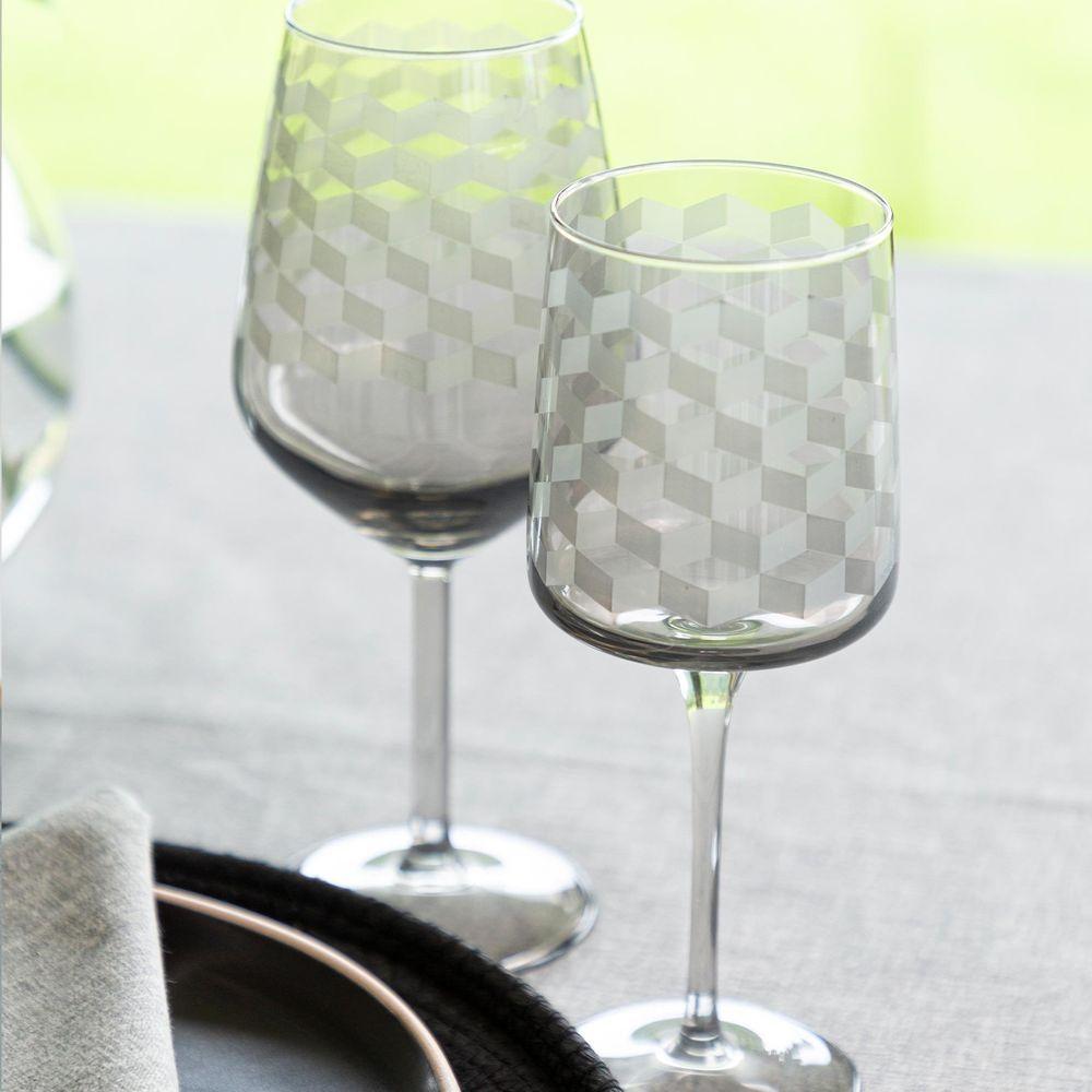 Jogo De Taças Copa E Cia 6 Peças Geo 320ml Em Vidro Fumê - 4