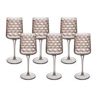 Jogo De Taças Copa E Cia 6 Peças Geo 320ml Em Vidro Fumê - 1