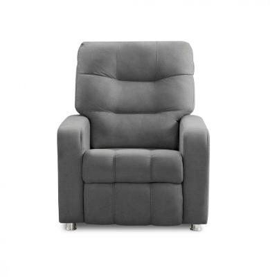 Poltrona Reclinavel Do Papai Maldivas Tecido Suede Chumbo