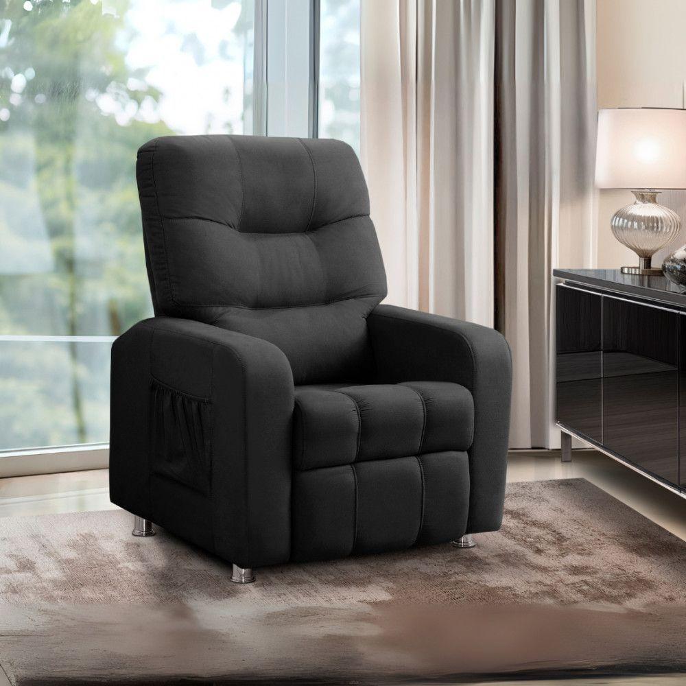 Poltrona Reclinavel Do Papai Maldivas Tecido Suede Preto - 2