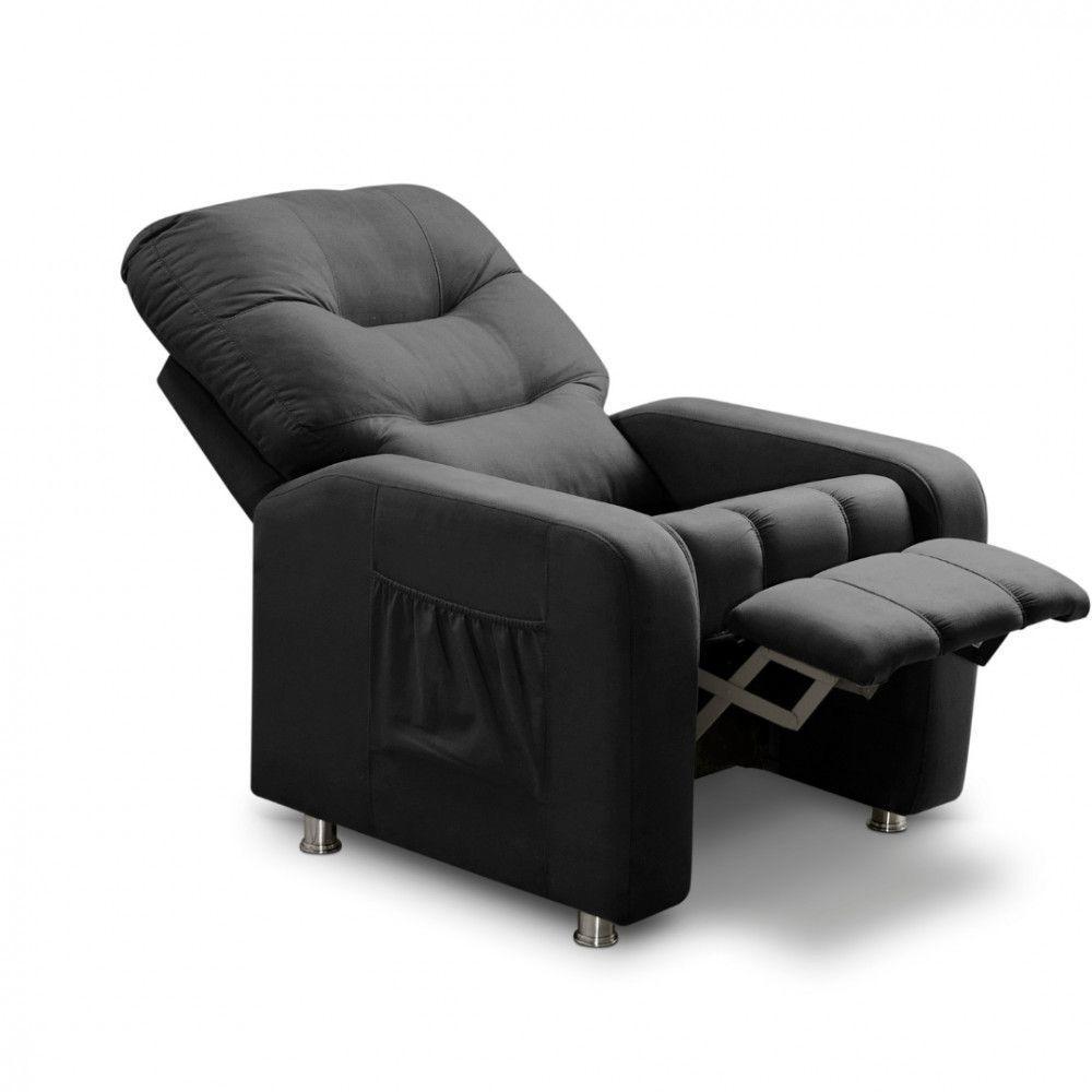 Poltrona Reclinavel Do Papai Maldivas Tecido Suede Preto - 3
