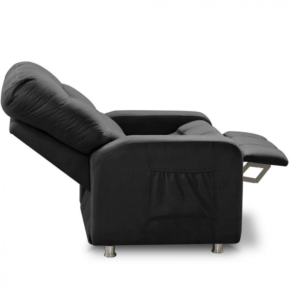 Poltrona Reclinavel Do Papai Maldivas Tecido Suede Preto - 4