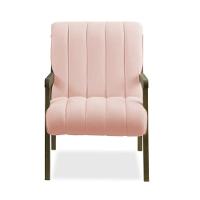 Poltrona Decorativa Sala Base De Madeira Kit 2 Daline Bouclê E03 - D'rossi Cor Rose - 5