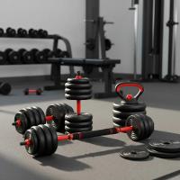 Kit Halter 6 Em 1 Ajustável Até 30kg Com Kettlebell Barra E Flexão Multifunção - 2