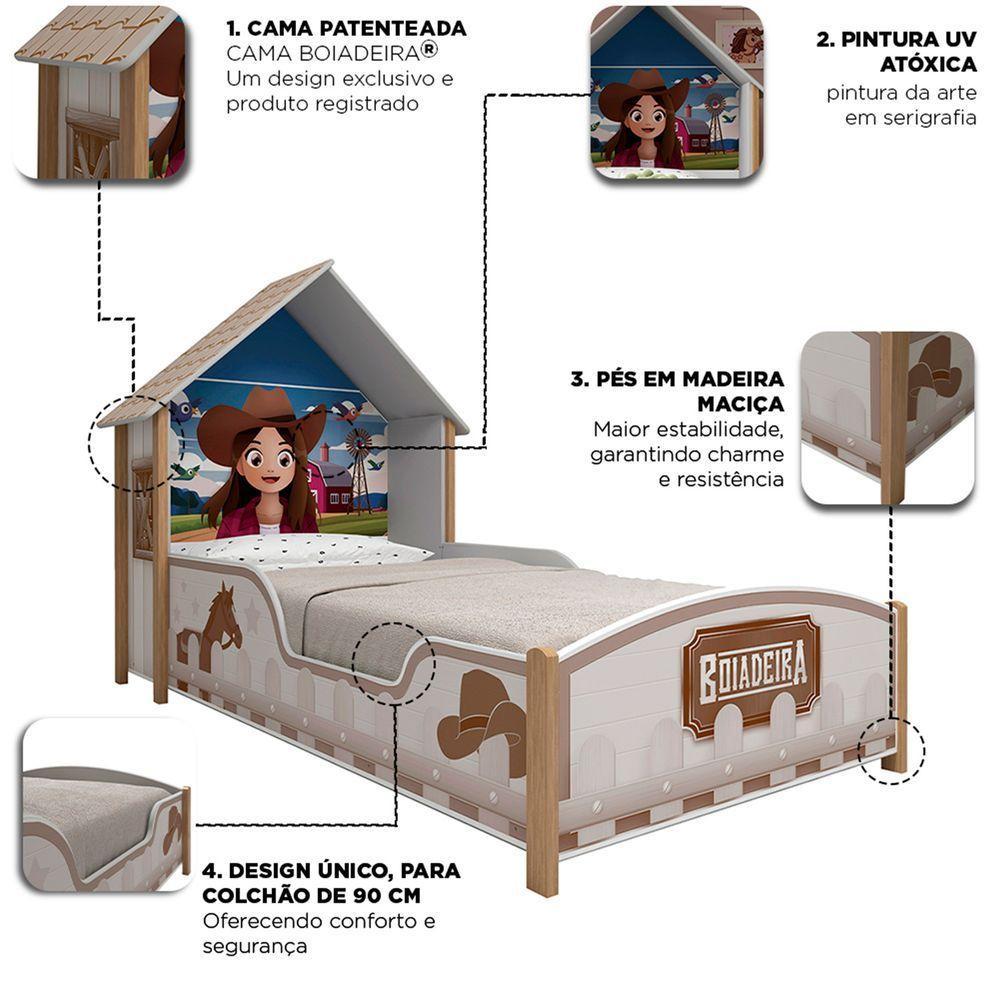 Cama Boiadeira 090 Casinha Branco - Gelius - 4