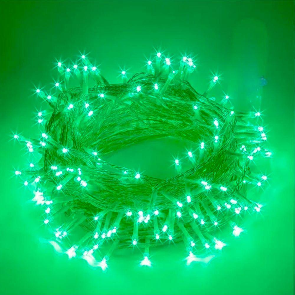 Pisca Varal Decoração Natal 300 Lâmpadas Leds Verde 25m 220v - 2