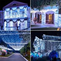 Pisca Cordão Varal Solar Natal 100 Lâmpadas Leds Branco 8m - 3