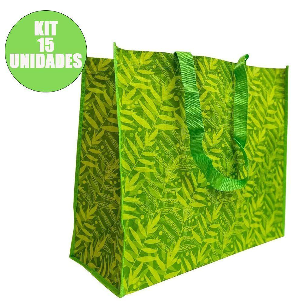 Bolsa Ecobag Ecologica Kit 15 Unidades Retornavel Sacola De Ombro Dobravel Compras Mercado Reutilizavel - 1