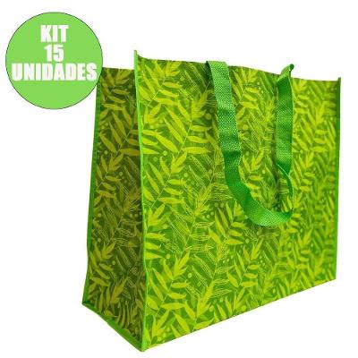 Bolsa Ecobag Ecologica Kit 15 Unidades Retornavel Sacola De Ombro Dobravel Compras Mercado Reutilizavel
