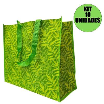 Bolsa Ecobag Kit 10 Unidades Dobravel Ecologica Sacola De Ombro Compras Retornavel Mercado Reutilizavel