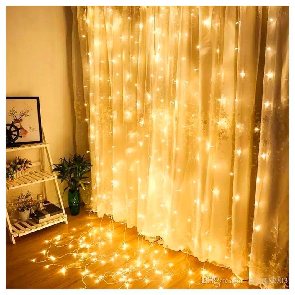 Pisca Cortina Natalina 780 Lâmpadas Leds Amarelo 5x3m 220v - 2