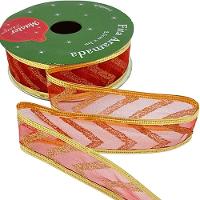 Rolos Fitas Aramada Enfeite Natal Gliter 2,5cm 3m Kit 6pçs - 2