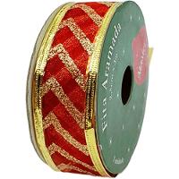 Rolos Fitas Aramada Enfeite Natal Gliter 2,5cm 3m Kit 6pçs