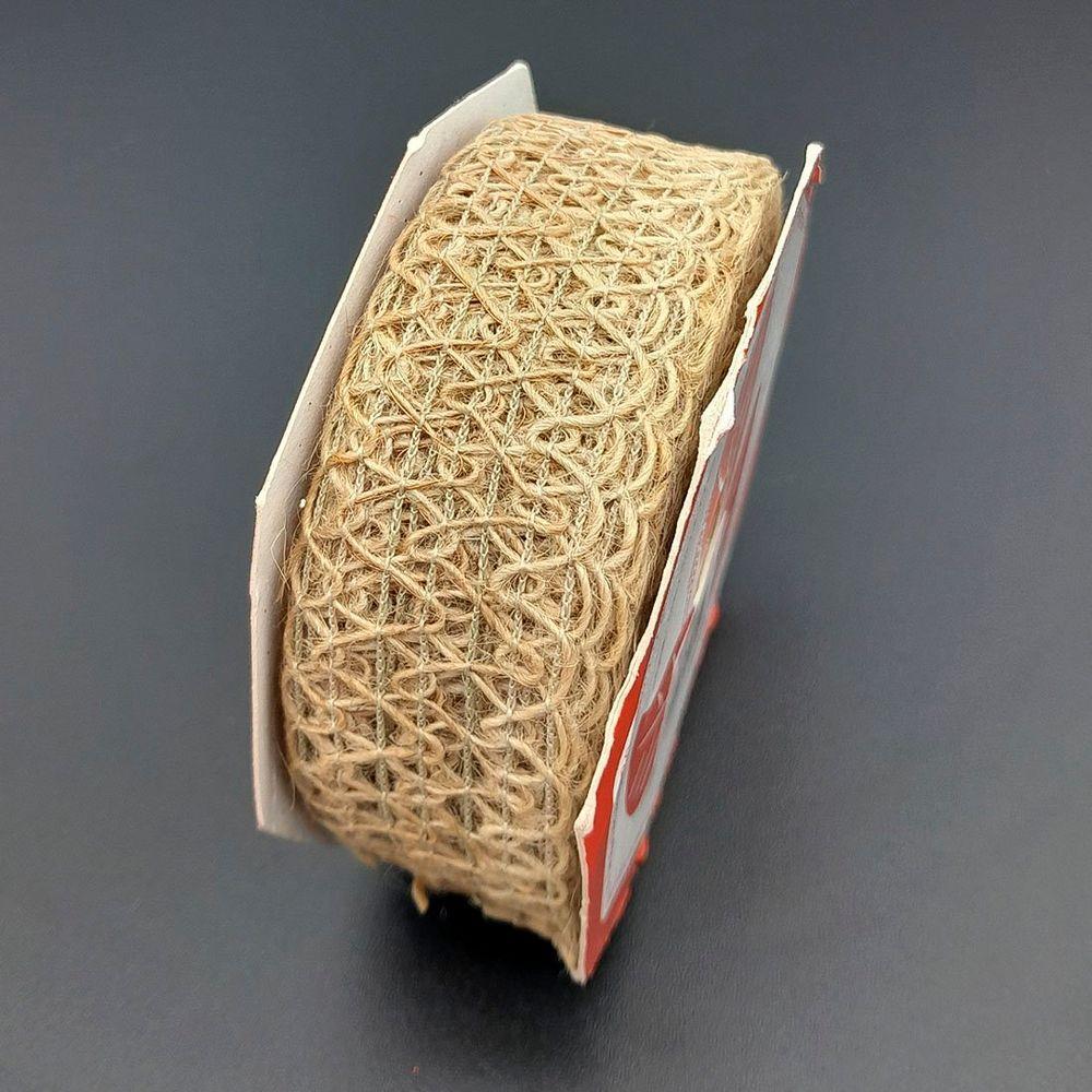 Rolo Fita Juta Artesanal Decoração Natal 38mm X 10m Kit 8pçs - 3