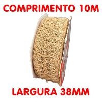 Rolo Fita Juta Artesanal Decoração Natal 38mm X 10m Kit 8pçs - 4