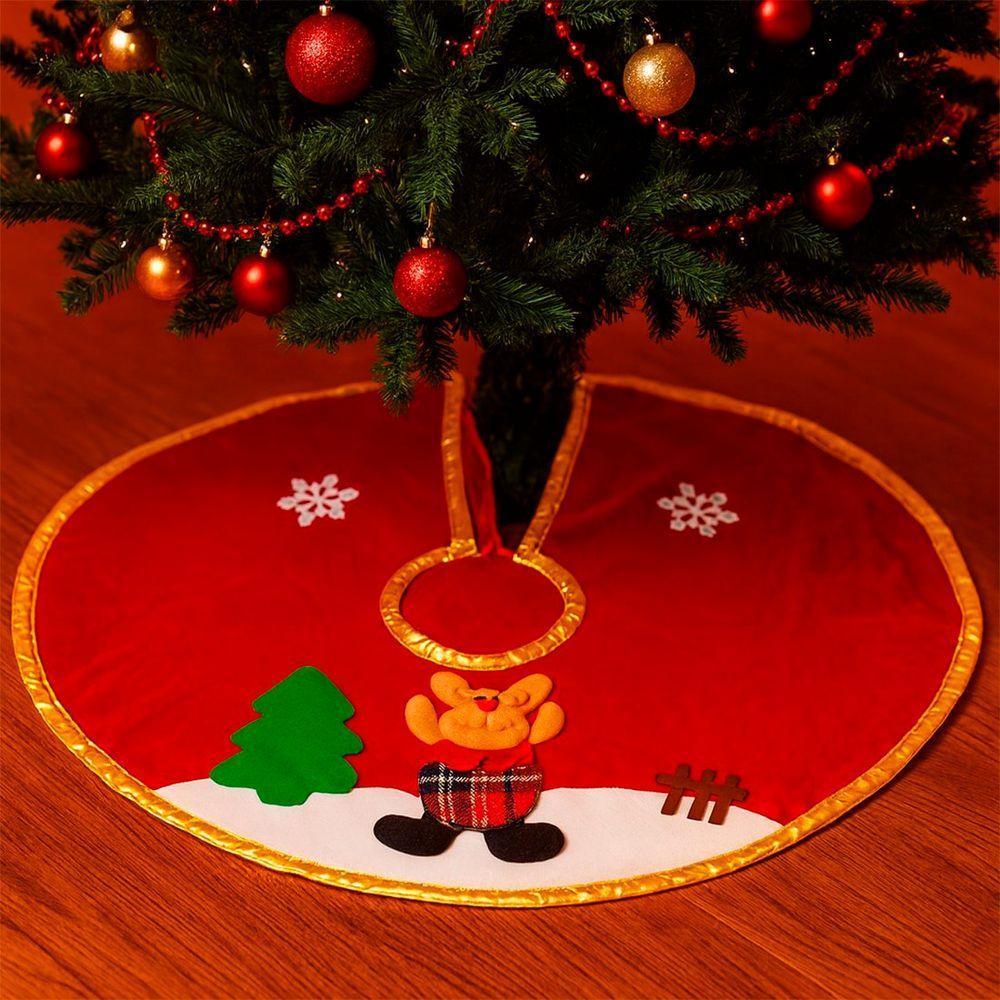 Saia Tapete Pelúcido Base Enfeite Para árvore De Natal 60cm Rena - 1