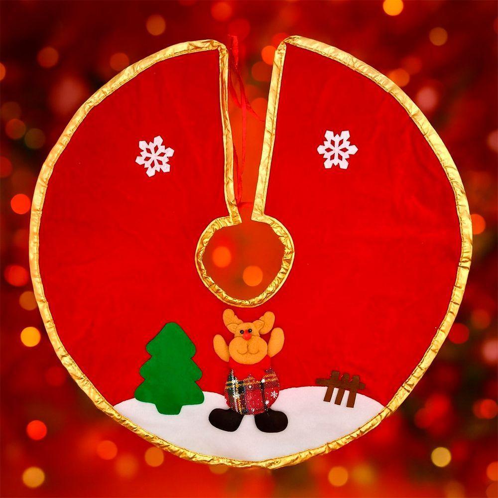 Saia Tapete Pelúcido Base Enfeite Para árvore De Natal 60cm Rena - 2