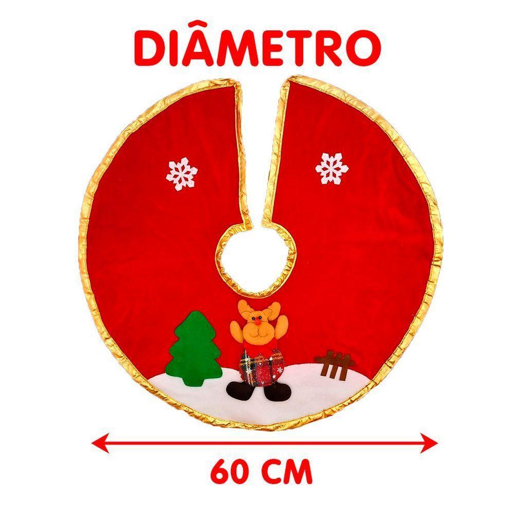 Saia Tapete Pelúcido Base Enfeite Para árvore De Natal 60cm Rena - 3