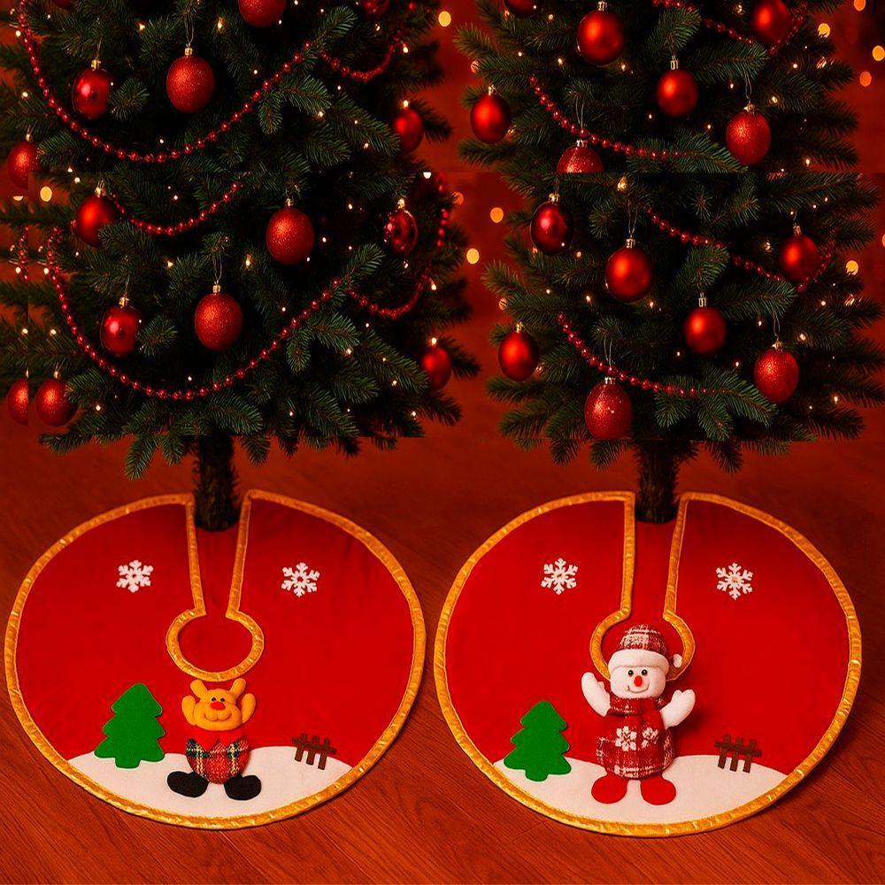 Saia Tapete Pelúcido Base Enfeite Para árvore De Natal 60cm Rena - 4