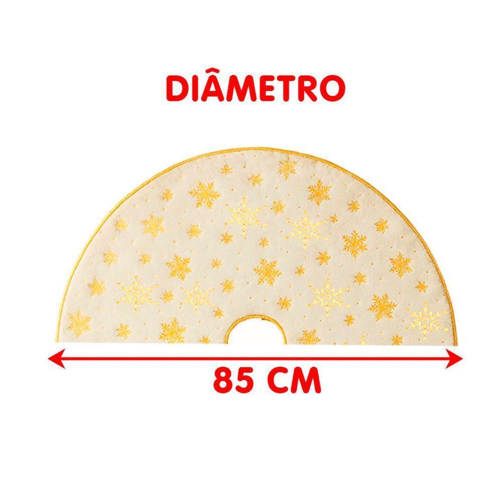 Saia Tapete Pelúcido Enfeite Base Para árvore De Natal 85cm Amarelo - 3