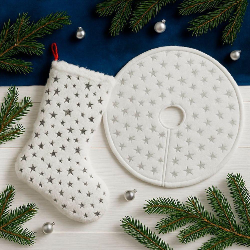 Bota Meia Saia Decoração Estrelinhas árvore Natal Pelúciado - 2