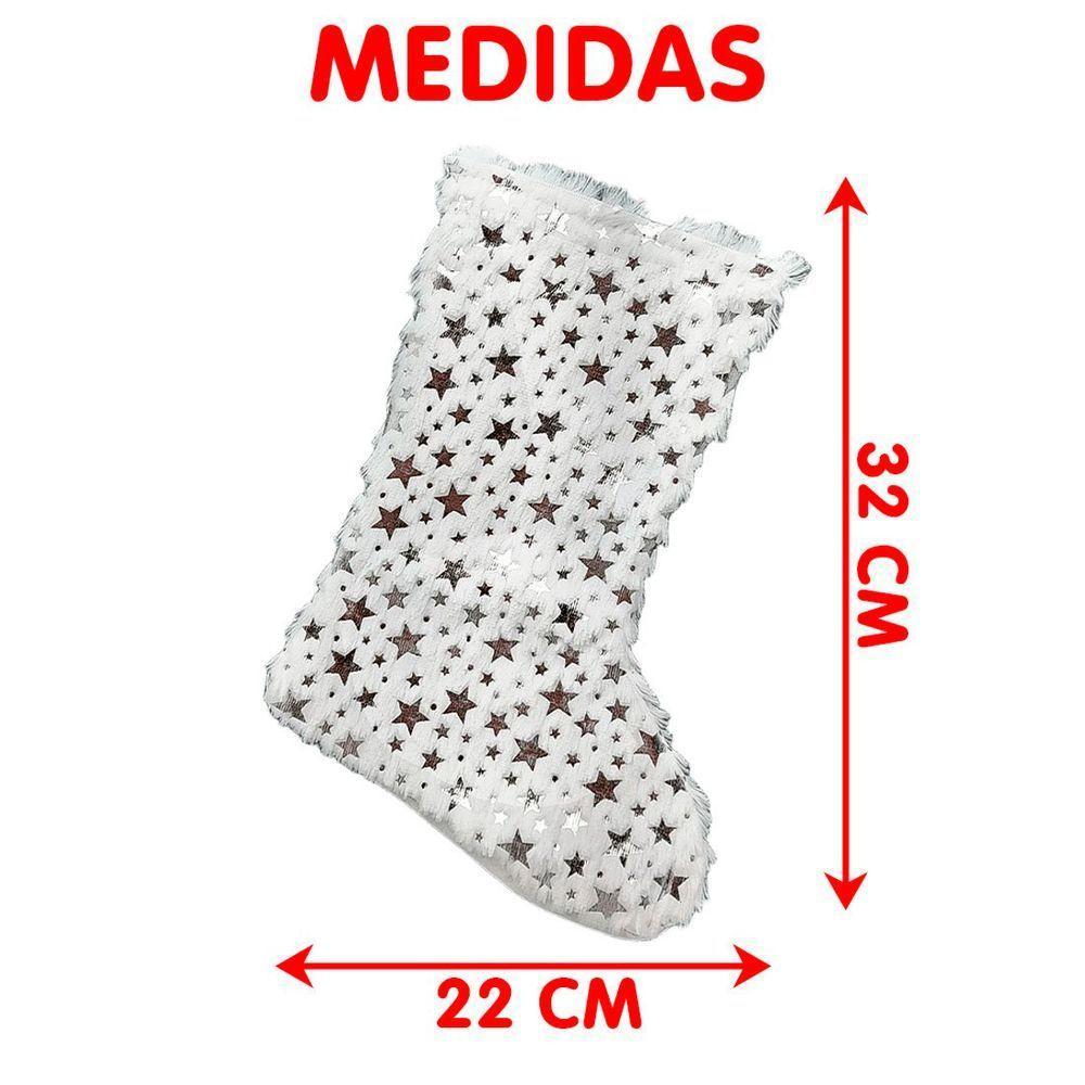Bota Meia Saia Decoração Estrelinhas árvore Natal Pelúciado - 5