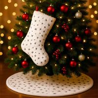 Bota Meia Saia Decoração Estrelinhas árvore Natal Pelúciado - 1