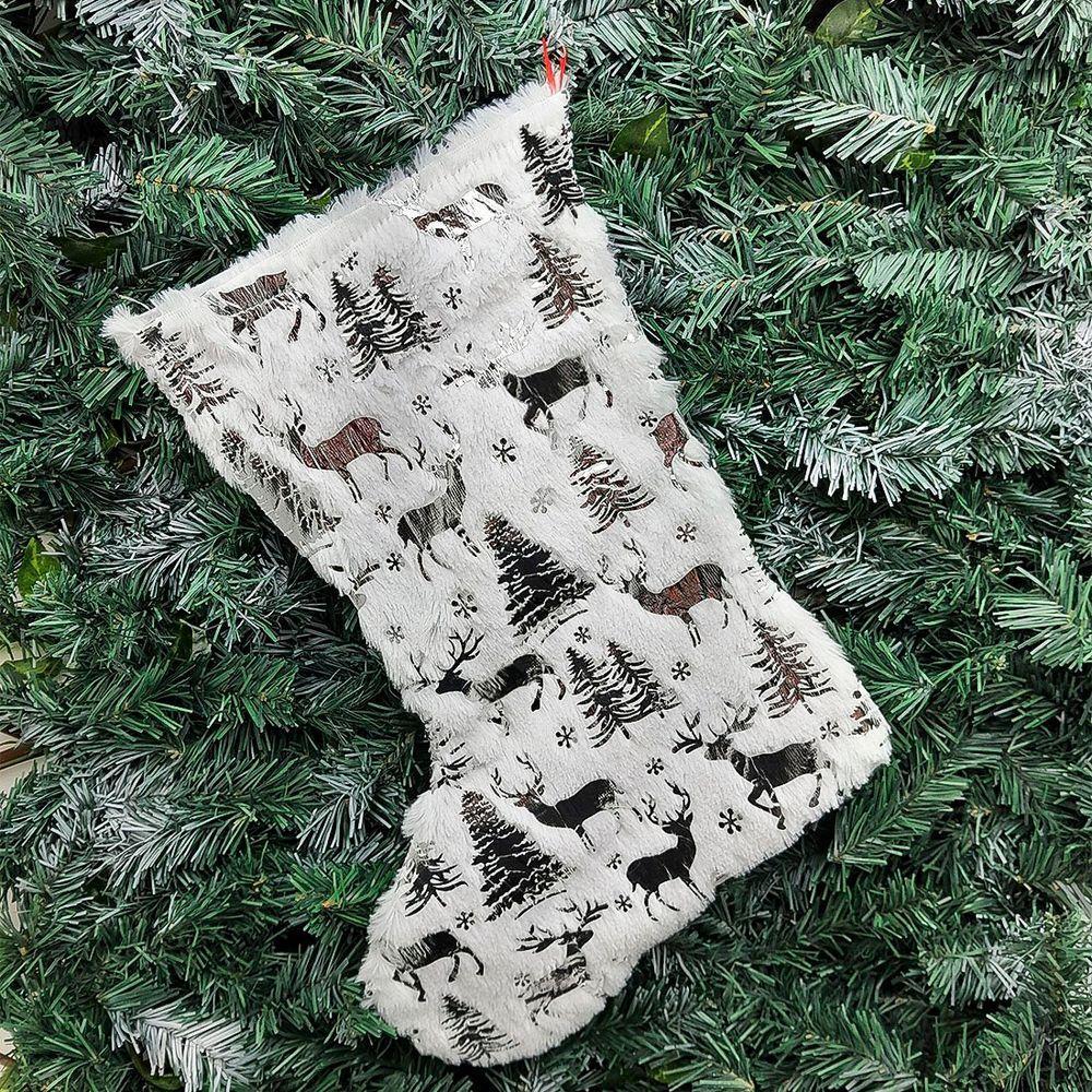 Bota Meia E Saia Decoração Rena Alce árvore Natal Pelúciado - 3