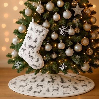 Bota Meia E Saia Decoração Rena Alce árvore Natal Pelúciado