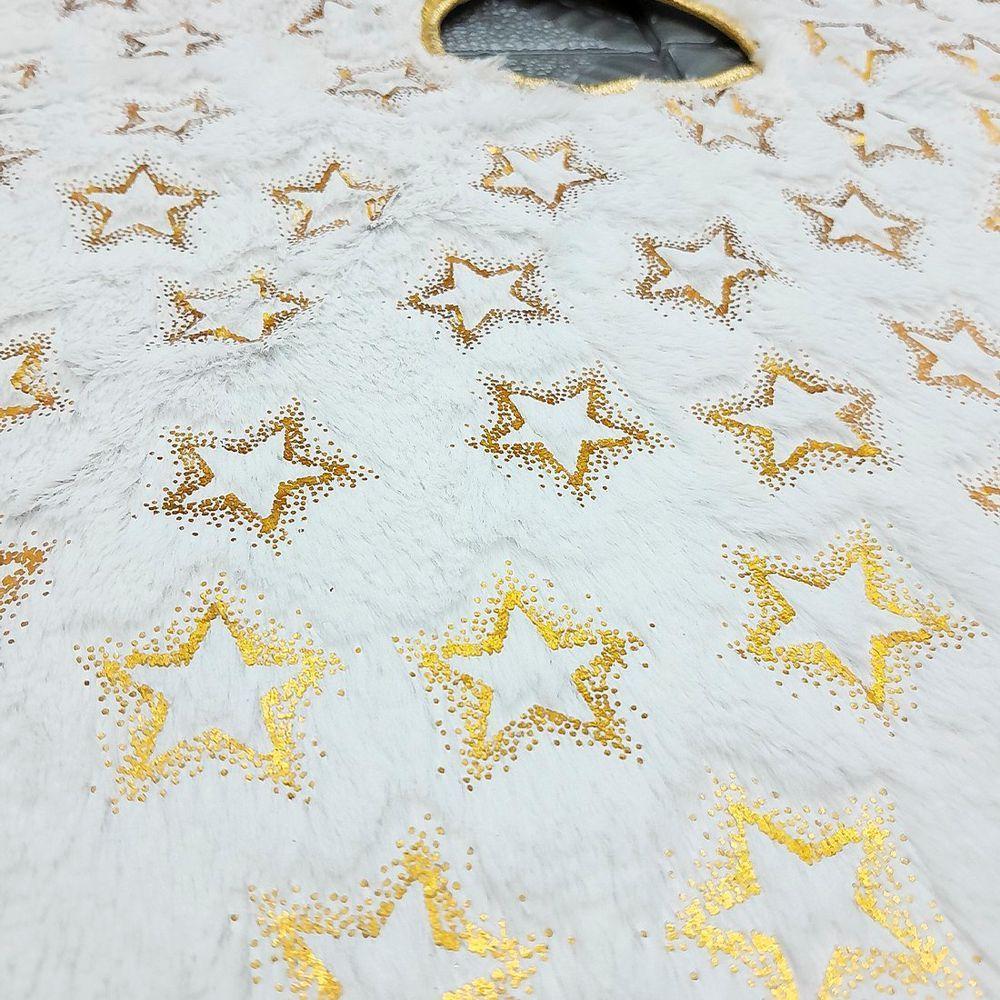 Saia Tapete Pelúcido Enfeite Base Para árvore De Natal 60cm Dourado - 2