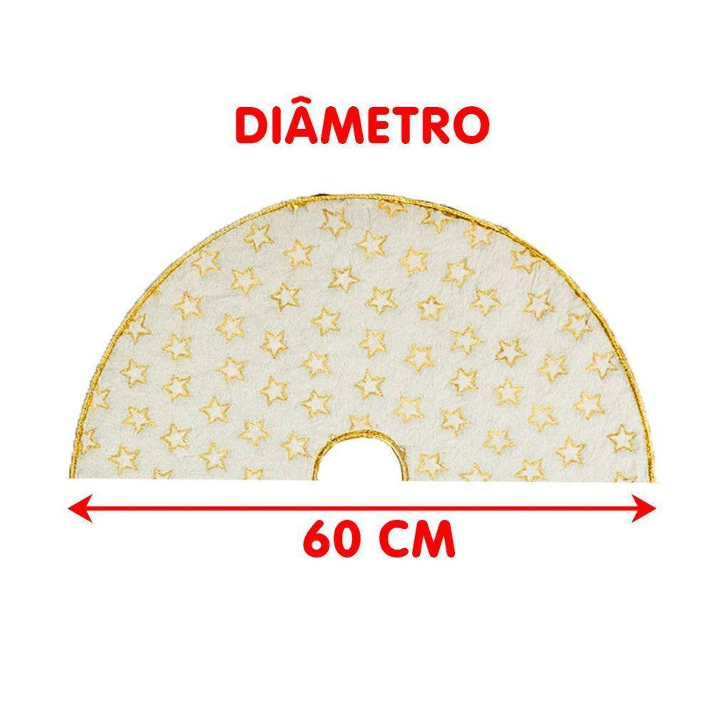 Saia Tapete Pelúcido Enfeite Base Para árvore De Natal 60cm Dourado - 3