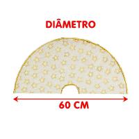 Saia Tapete Pelúcido Enfeite Base Para árvore De Natal 60cm Dourado - 3
