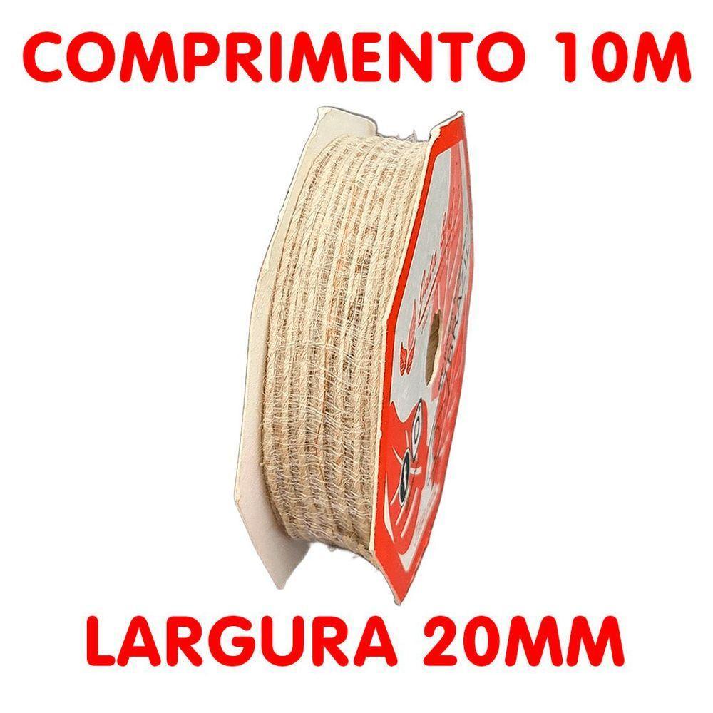 Rolos Fita De Juta Bege Decoração Natalina 10mm 20m Kit 6pçs - 2