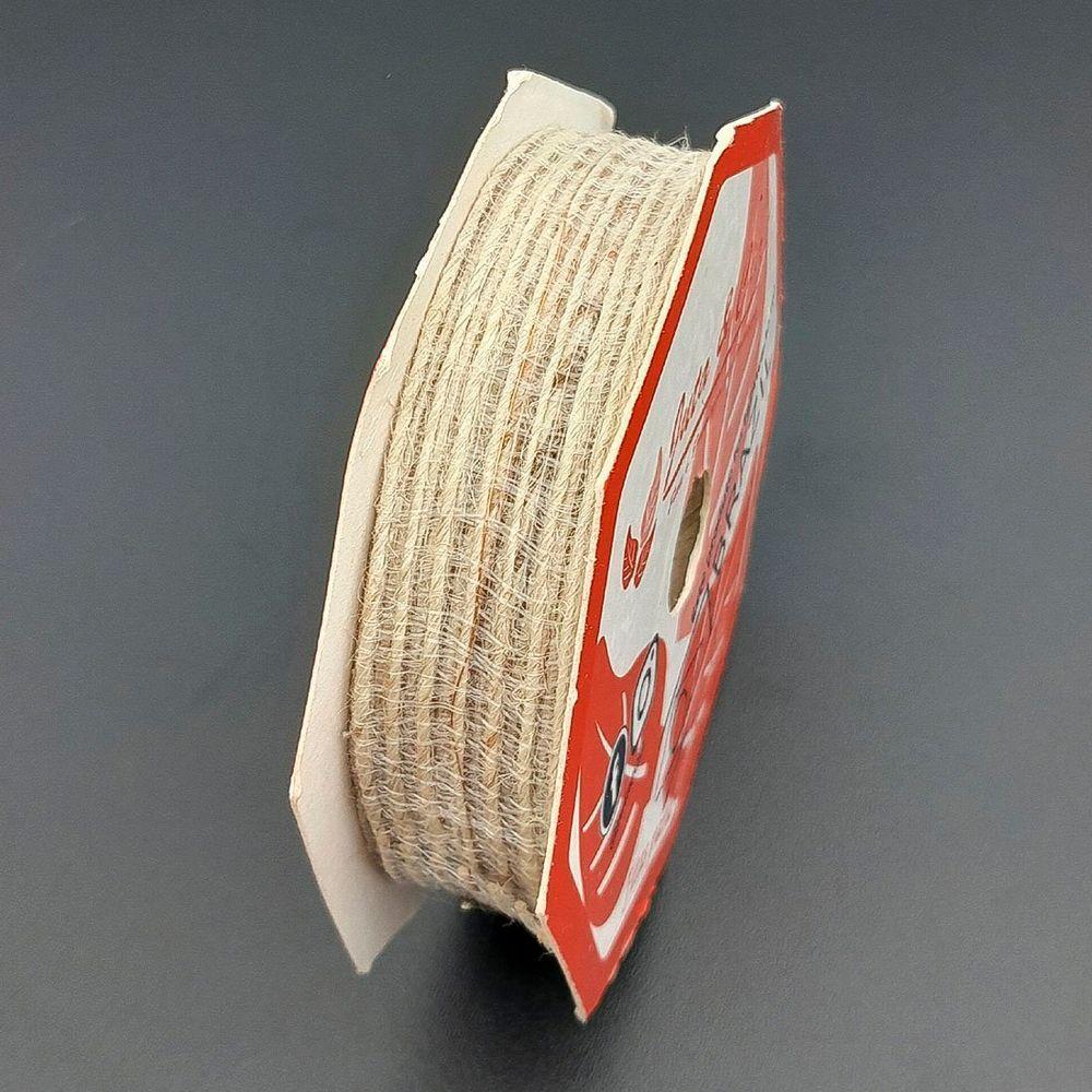 Rolos Fita De Juta Bege Decoração Natalina 10mm 20m Kit 6pçs - 4