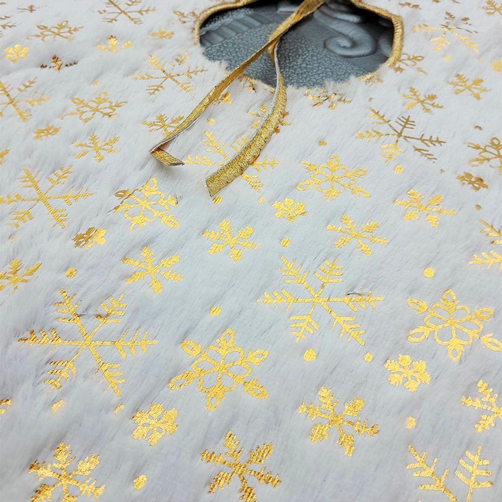 Saia Tapete Pelúcido Enfeite Base Para árvore De Natal 85cm Dourado - 2
