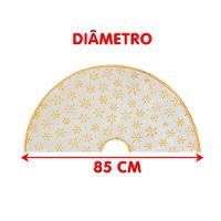 Saia Tapete Pelúcido Enfeite Base Para árvore De Natal 85cm Dourado - 3