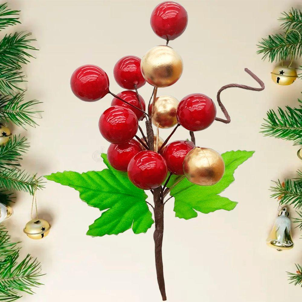 Pick Ramos Cerejinhas Enfeite árvore De Natal 20cm Kit 10pçs - 1