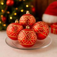 Bolas Natalinas Vermelha Enfeite árvore Natal 70mm Kit 24pçs - 1