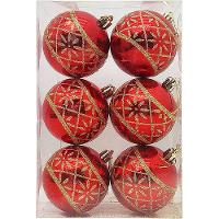 Bolas Natalinas Vermelha Enfeite árvore Natal 70mm Kit 24pçs