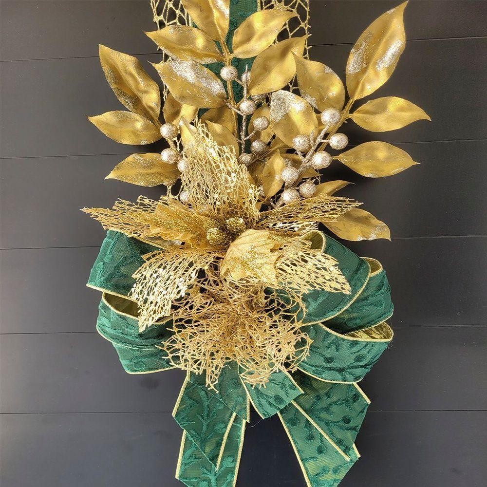 Escapulário Enfeite Natalino Para Porta Laço Flor Arranjo 2m - 2