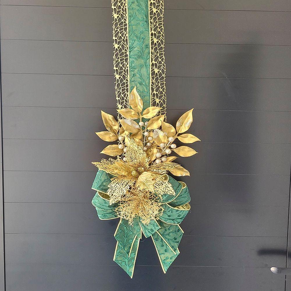 Escapulário Enfeite Natalino Para Porta Laço Flor Arranjo 2m - 3